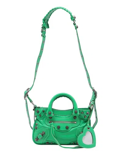 Balenciaga Olive Leather Small Neo Cagole Tote (authentic Pre-loved) In Green