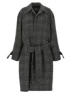 Balenciaga Vintage Checked Wool One Layer Raglan Coat Clothing In Black