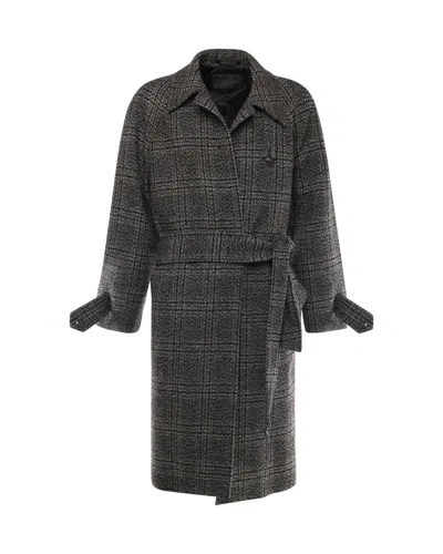 Balenciaga Men Single-breasted Raglan Coat In Gray