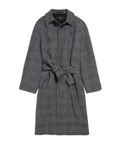 BALENCIAGA BALENCIAGA VINTAGE CHECKED BELTED COAT