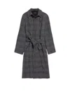 Balenciaga Vintage Checked Wool One Layer Raglan Coat Clothing In Gray