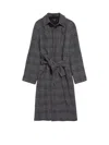 Balenciaga Vintage Checked Wool One Layer Raglan Coat Clothing In Gray