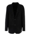 Balenciaga Flannel Blazer With Notch Lapel And Pockets In Black
