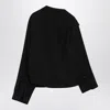 Balenciaga One Shoulder Black Shirt In Poplin