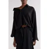 Balenciaga One-shoulder Button-up Shirt In Black
