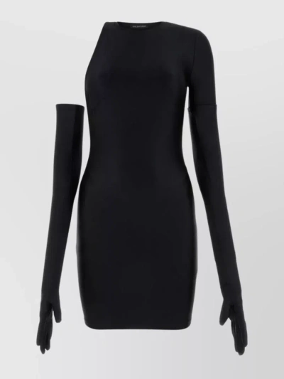 BALENCIAGA ONE-SHOULDER DRESS WITH BACK CUT-OUT AND FITTED SILHOUETTE
