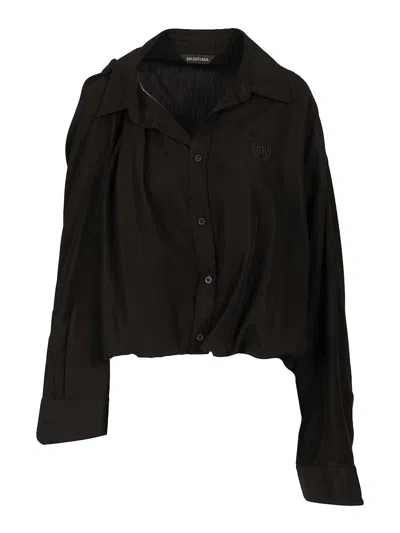 Balenciaga One Shoulder Shirt In Black