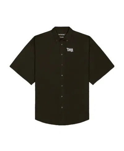 Balenciaga One Size Your Logo Here Short-sleeve Shirt In Black