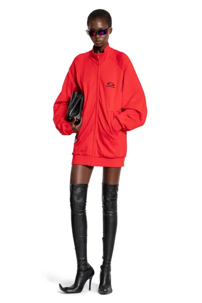 Balenciaga Open Back Tracksuit Dress In Red