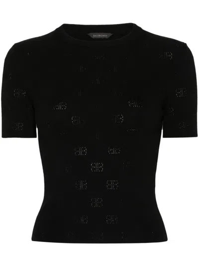 BALENCIAGA BALENCIAGA OPEN KNIT WOOL TOP