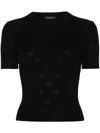 Balenciaga Women's Open-knit Wool Top In Black