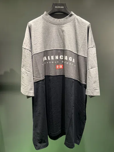 Balenciaga Open-necked Black Shirt In Multi-color
