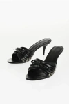Balenciaga Open Toe Cagole Mules With Lace-up Design 6cm In Black