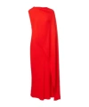 Balenciaga Silk-wool Draped Cape Midi Dress In Red
