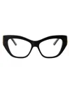 Balenciaga Cat-eye Frame Glasses In 001 Black Black Transparent