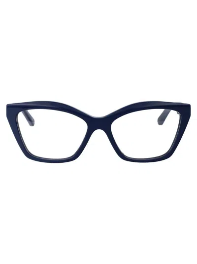 Balenciaga Bb0342o Glasses In 008 Blue Blue Transparent
