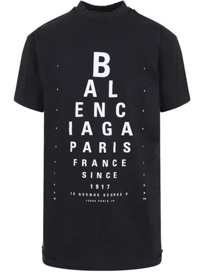 Balenciaga Optical Artwork Oversized T-shirt Clothing In Black