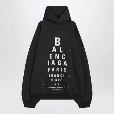 BALENCIAGA BALENCIAGA  OPTICAL BLACK WASHED OVERSIZED HOODIE