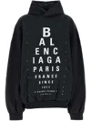 Balenciaga Optical Cotton Hoodie In Black