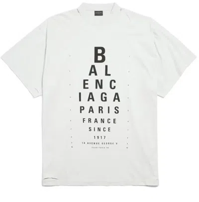 Balenciaga Optical Cotton T-shirt In Dirty White/black