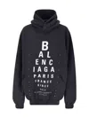 Balenciaga Women's Optical Washed Oversized Hoodie In Black  