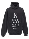 Balenciaga Women's Optical Washed Oversized Hoodie In White/black