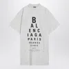 Balenciaga White T-shirt With Logo Printed On The Front And Torn Details In Cotton Woman