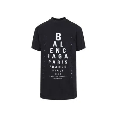 Balenciaga Optical Oversize T-shirt For Women In Black/white