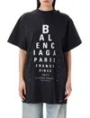 Balenciaga High Neck Black Tee With Contrasting Text In Black