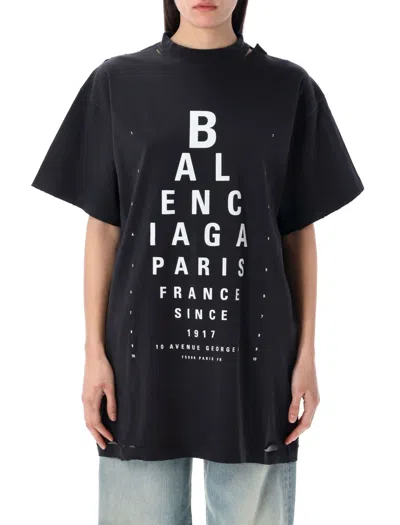 Balenciaga Optical Oversized T-shirt In Black
