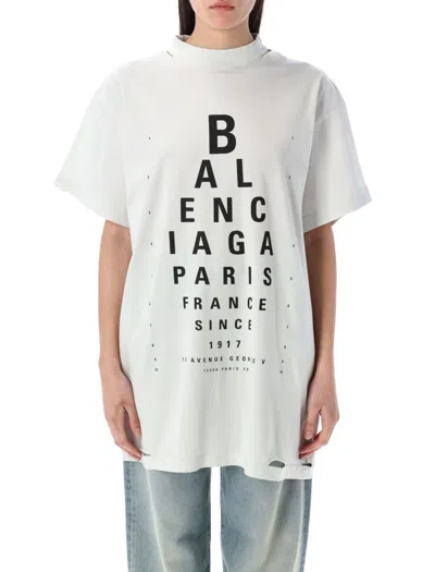 Balenciaga Women Chalk Coton Oversize Shirt In White