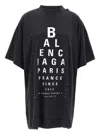 Balenciaga High Neck Black Tee With Contrasting Text In Black