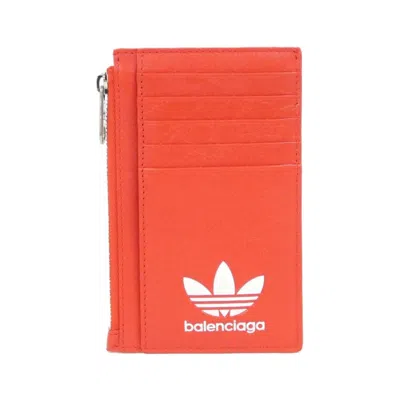 Pre-owned Balenciaga Orange Orange Red Leather Coin Purse/coin Case ()