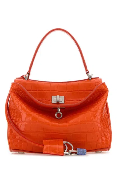 BALENCIAGA WOMEN ORANGE RODEO MINI SHOULDER BAG, ONESIZE LUXURY SHOULDER BAGS FOR WOMEN DARVEYS