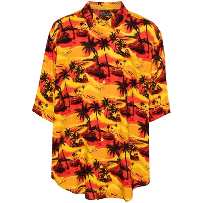 BALENCIAGA BALENCIAGA ORANGE SHIRTS MEN