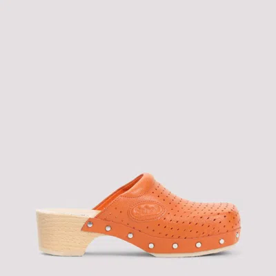 Balenciaga Orange Slip On Mules