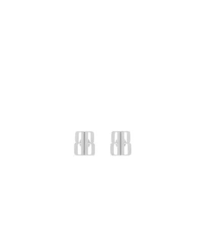 Balenciaga Nano Xs Stud Earrings In Silver