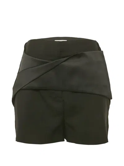 Pre-owned Balenciaga Origami Draped Wool Shorts In Black