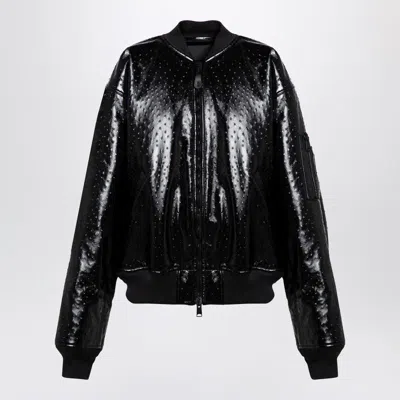 BALENCIAGA BALENCIAGA OSTRICH-EFFECT BOMBER JACKET