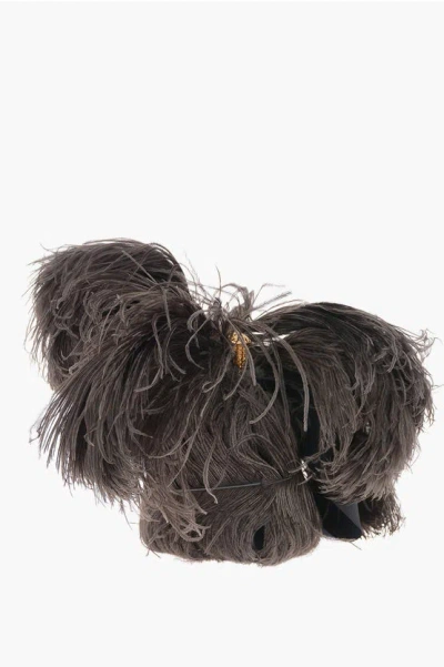 Balenciaga Ostrich Feather Handbag With Jewel Closure In Neutral