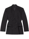 Balenciaga Wool Hourglass Jacket In Black