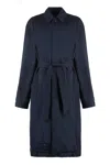Balenciaga Cotton Car Coat In Blue