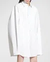 Balenciaga Large Fit Outerwear Shirt White In 9140 White/white