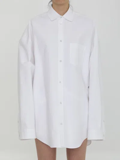 Balenciaga Outerwear Cotton Poplin Shirt In White