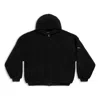 Balenciaga Fleece Zip-up Hoodie In Black