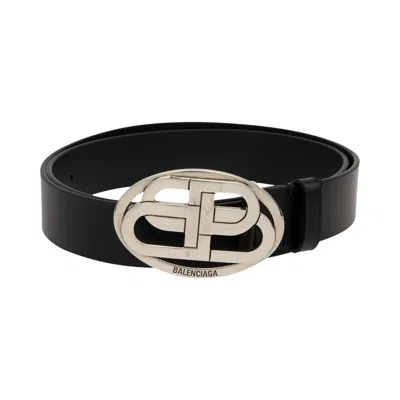 Pre-owned Balenciaga Oval Bb Belt 'black' | Men's Size 95