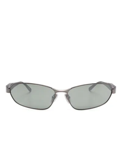Balenciaga Oval-frame Sunglasses In 银色