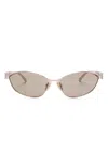 Balenciaga Oval-frame Sunglasses In 金色