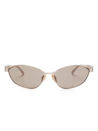 Balenciaga Oval-frame Sunglasses In 金色