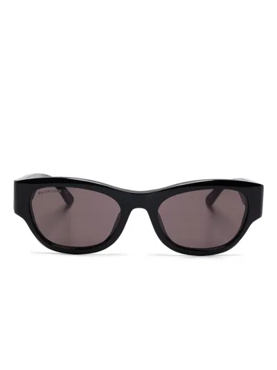 Balenciaga Oval-frame Sunglasses In Black